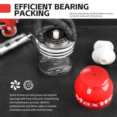 MaxWorks bearing on piston demonstrating correct placement and faster repacking