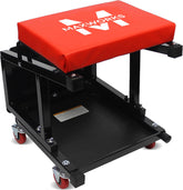 MaxWorks front view showing creeper seat for easier undercarriage access