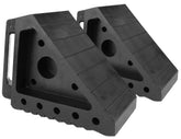 MAXXHAUL front view of two rubber chocks showing sturdy wedge shape and secure grip