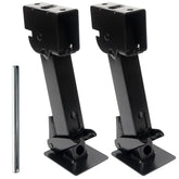 MAXXHAUL front view of both stabilizer jacks showing sturdy construction and compact storage