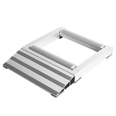 MAXXHAUL front view of aluminium roller stand showing ramp and rollers, aids easy loading