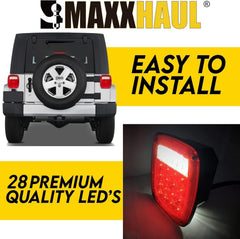 MAXXHAUL rear view showing three-stud mount and color-coded wires for easier installation benefit