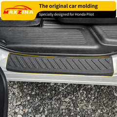 Maxzina installed on Honda Pilot door sill demonstrating scratch protection benefit