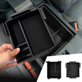 Maxzina front view of center console organizer showing neat compartments and easy access