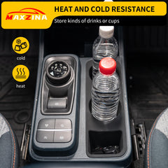 Maxzina insert next to water bottle showing size and stability benefit