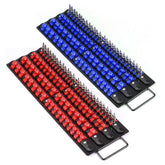 Mayouko front view of blue and red socket organizer trays showing tidy storage