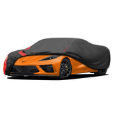 MBLCOOVERS front view of cover on small coupe showing full fit and protection