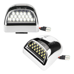 MbuyDIY front view chrome license light showing clean modern finish and brighter plate illumination