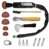MCCKLE front view of complete tire repair kit showing buffer and tools for efficient repairs