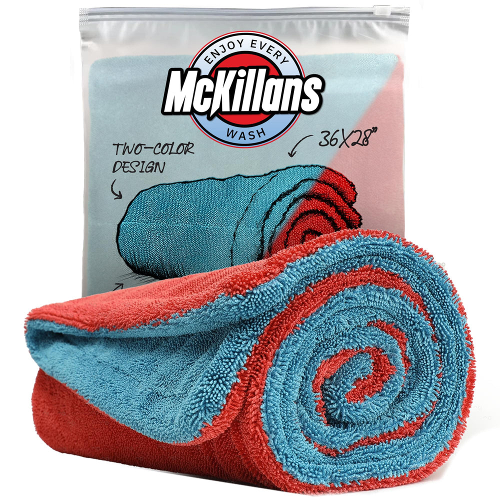 McKillans front packaging showing towel and key features for quick selection