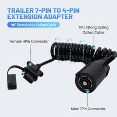 MECMO coiled cable fully stretched demonstrating extended reach and flexibility
