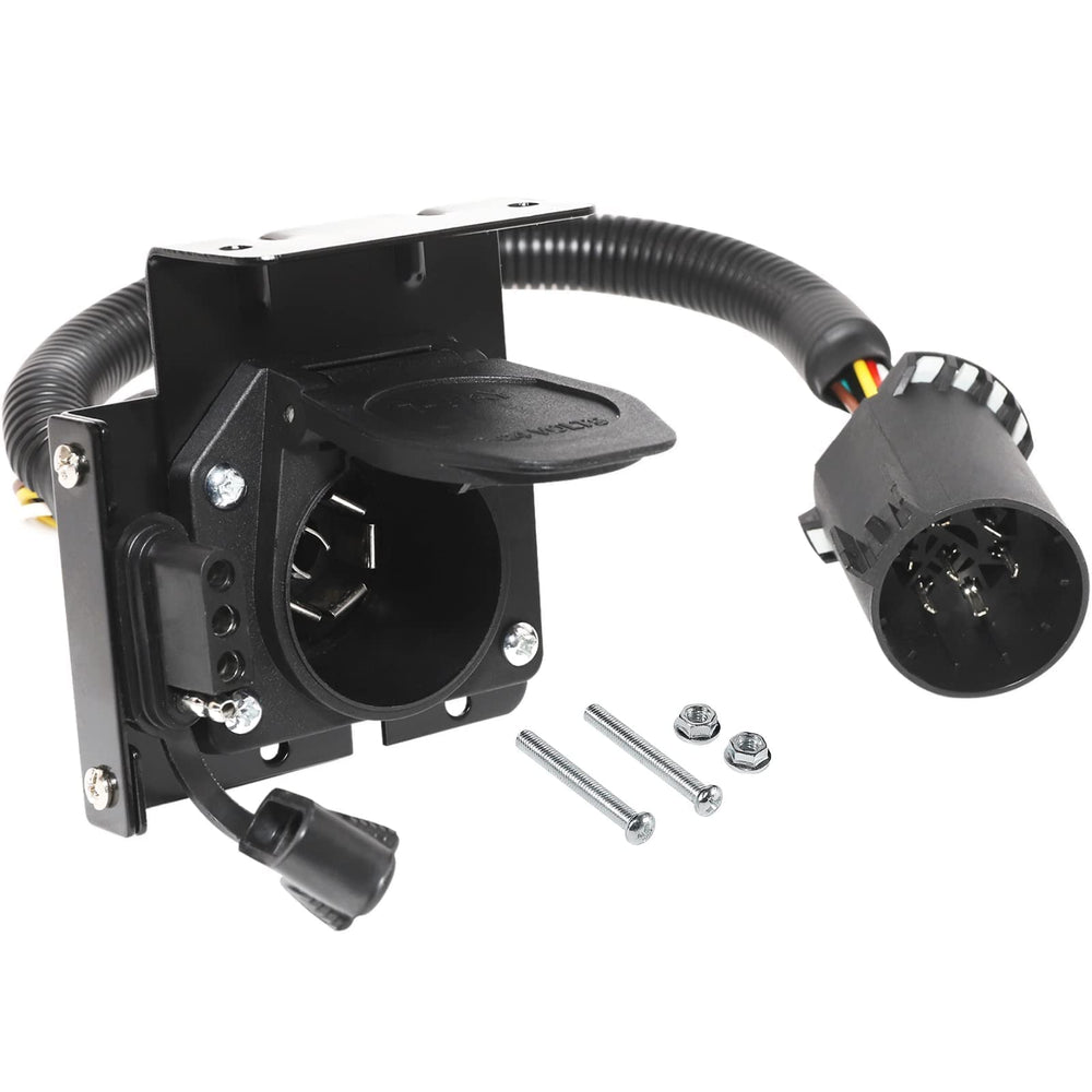 MECMO front angle showing 7-way and 4-flat outputs and easy access