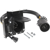 MECMO front angle showing 7-way and 4-flat outputs and easy access