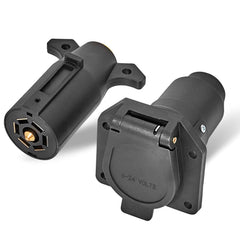 MECMO front receptacle view showing seven blade contacts and protection benefits