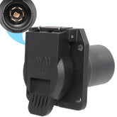 MECMO front face 7-way socket showing plug opening and easy access