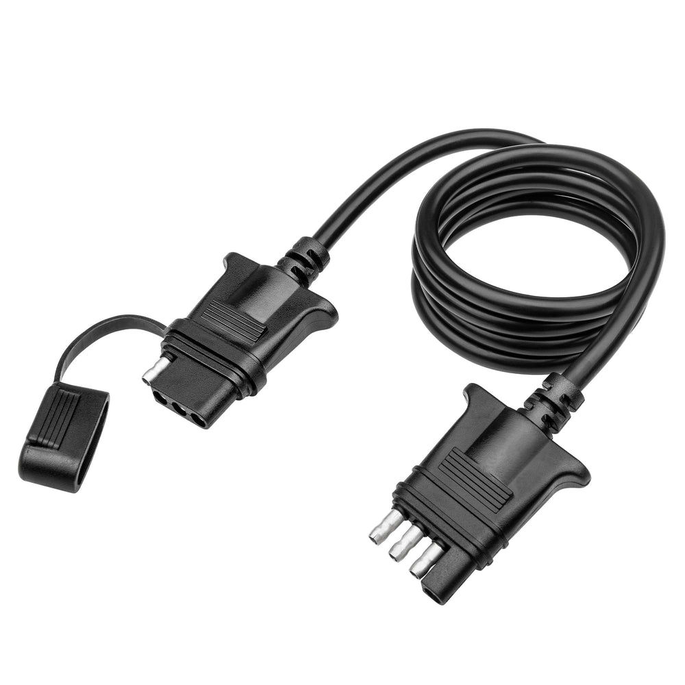 MECMO front male 4-pin connector showing secure plug benefit