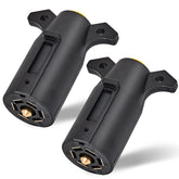 MECMO front view of 7-pin trailer plug showing durable housing and plug face, protects connections