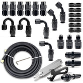 Medoon front packaging showing complete 6AN PTFE fuel kit and included parts for quick install