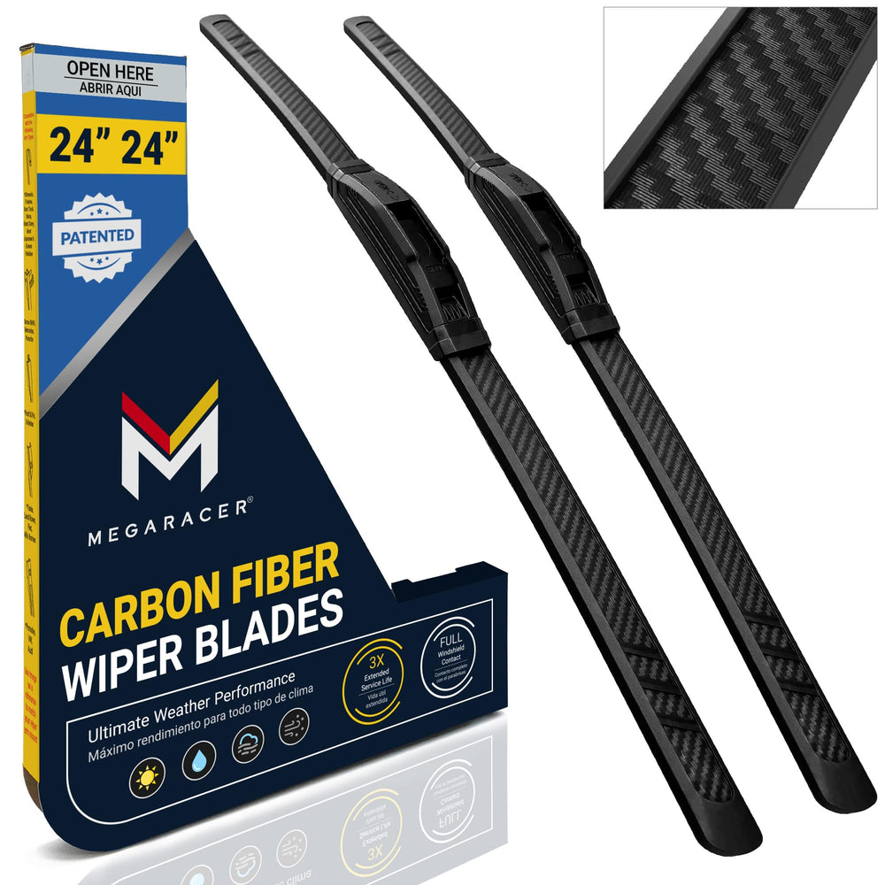 Mega Racer front packaging showing 24"/24" set and fit for RAM 1500, highlights durability