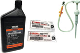 Megafate Yamalube kit front view showing bottle gaskets and pump for easy maintenance