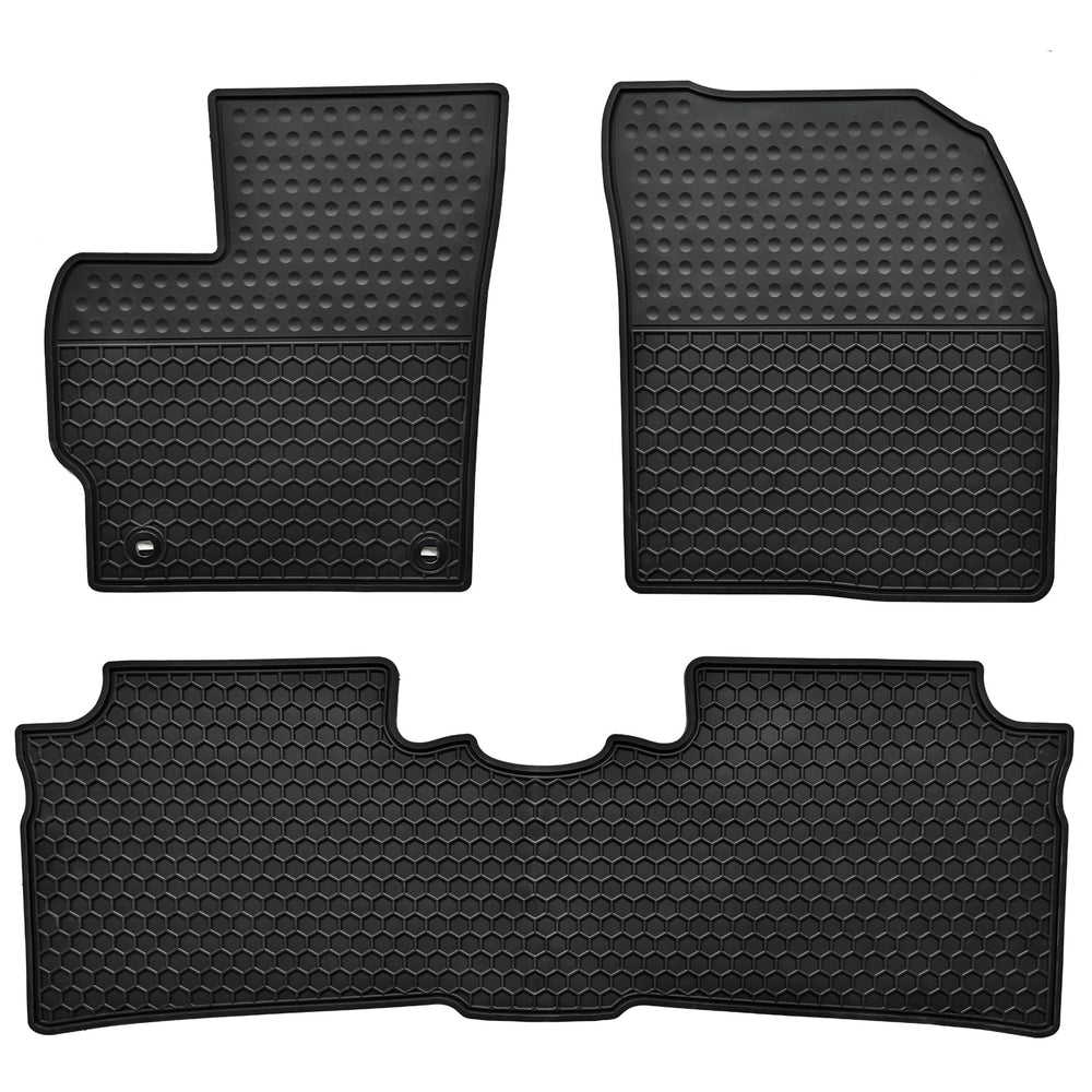 Megiteller front driver floor mat fitted in Prius showing full coverage and protection