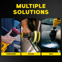 Meguiar's G3500 attached to drill demonstrating quick conversion and faster polishing