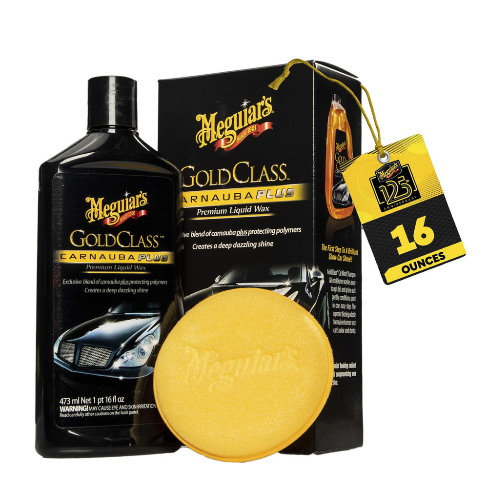 Meguiar's front jar shot showing premium kit and glossy finish benefit