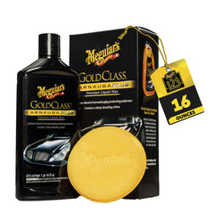 Meguiar's front jar shot showing premium kit and glossy finish benefit
