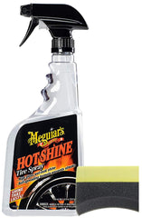Adelagnes Meguiar's hot shine bottle front label showing glossy tire benefit