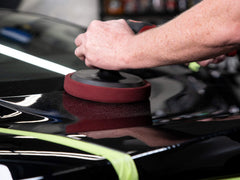 Meguiar's M02 before and after panel comparison showing restored gloss benefit