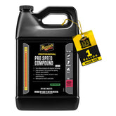 Meguiar's M100 front bottle showing professional one-gallon size and fast cutting