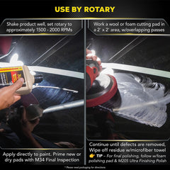 Meguiar's compound on polishing pad in use for efficient defect removal and control