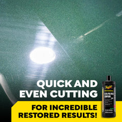 Meguiar's compound texture pouring from bottle illustrating easy application