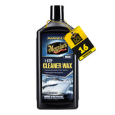 Meguiar's bottle front view showing label and easy-squeeze cap benefit