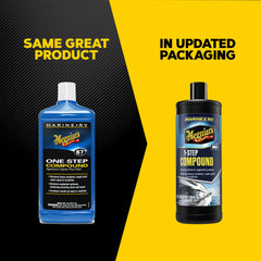 Meguiar's M67 applied to gelcoat panel demonstrating cleaning and gloss restoration