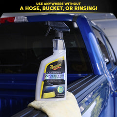 Meguiar's spray on painted panel showing lift of light dirt and glossy finish