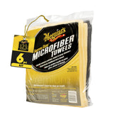 Meguiar's pack front view showing six large towels and brand logo for quick identification
