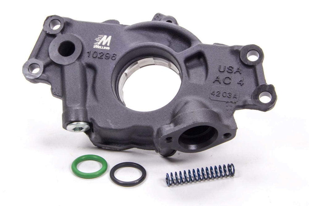 Melling engine oil pump front view showing robust construction and easy identification