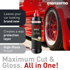 menzerna application on car panel demonstrating efficient cut and visible gloss