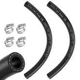 Meonum front packaging showing two 5/16" hoses and clamps for quick replacement