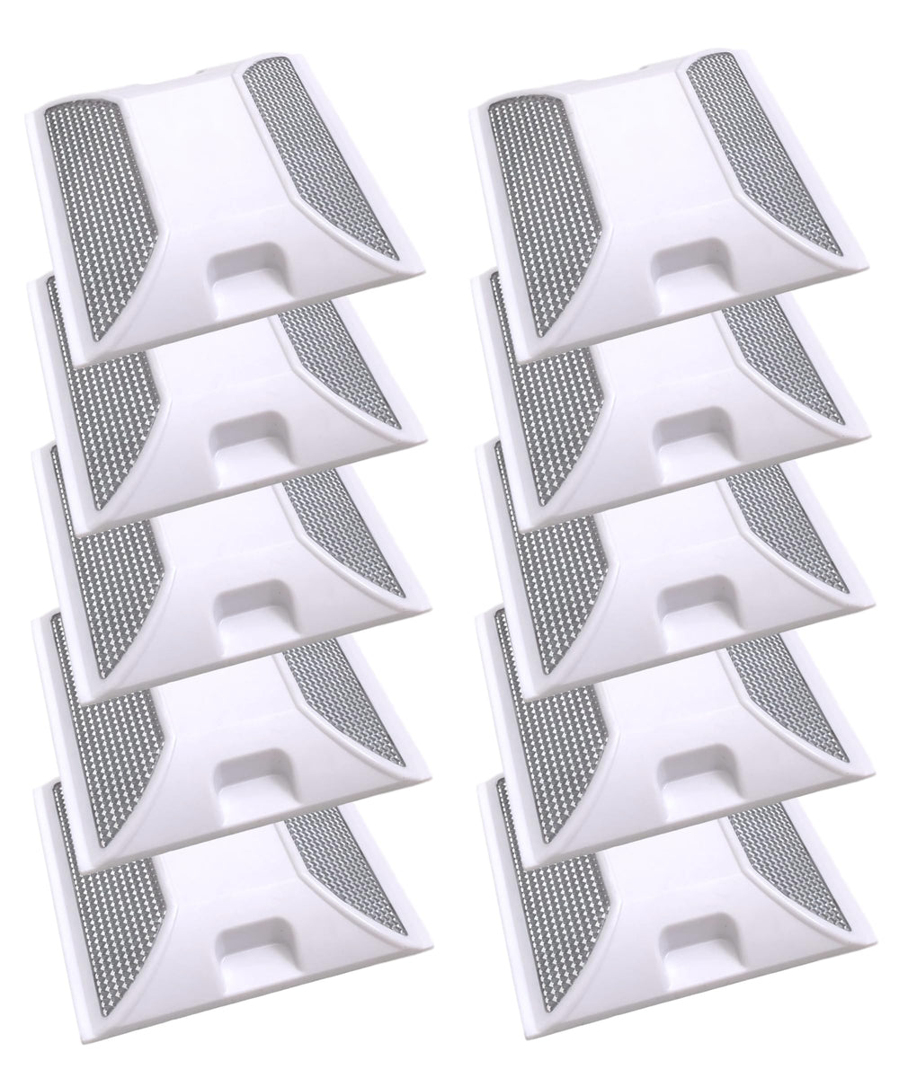Merhoff & Larkin front packaging showing 10 white road reflectors and clarity