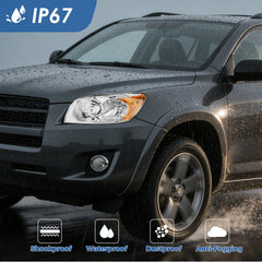 MerveilLuz included high and low beam bulbs displayed for plug-and-play convenience