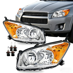 MerveilLuz driver side headlight assembly showing chrome housing and improved visibility