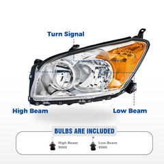 MerveilLuz passenger side headlight assembly highlighting OE-fit alignment benefit