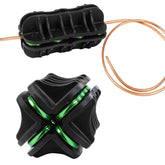 MERWOF straightener front view showing compact shape and green black color for easy storage