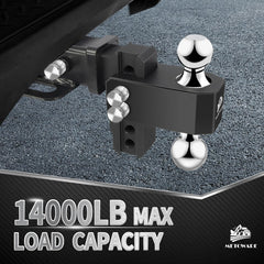 METOWARE close-up of 2" and 2-5/16" balls showing versatile towing fit