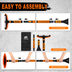 METOWARE extendable aluminum pole extended showing reach for taller vehicles