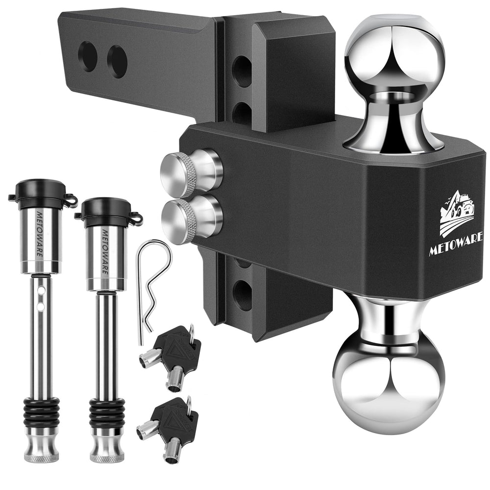 METOWARE front view showing assembled ball mount and receiver fit benefit