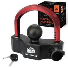 METOWARE front view of assembled coupler lock showing secure fit and visibility