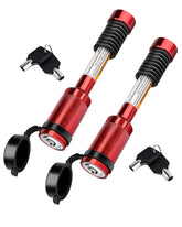 METOWARE front view red lock showing solid steel body and bright visibility